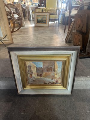 Glimpse of Palazzo Corvaja in Taormina, 1920s, Oil on Wooden Panel-UAI-2028974