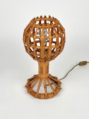 Globe Rattan Table Lamp, France, 1960s-LYQ-1171448