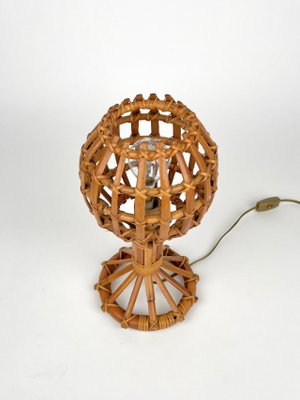 Globe Rattan Table Lamp, France, 1960s-LYQ-1171448