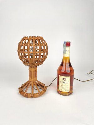 Globe Rattan Table Lamp, France, 1960s-LYQ-1171448