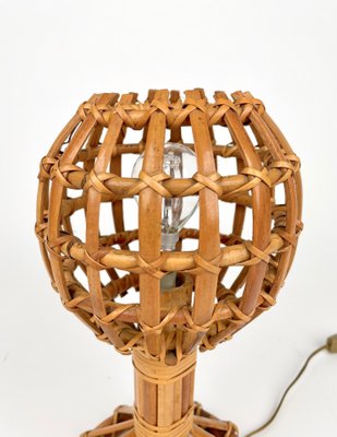 Globe Rattan Table Lamp, France, 1960s-LYQ-1171448