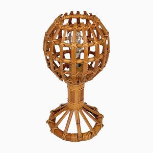 Globe Rattan Table Lamp, France, 1960s-LYQ-1171448