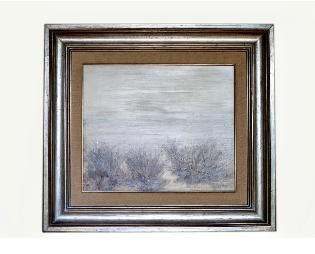 Gloria Alcahud, Landscape, Oil Painting, 1975, Framed