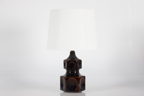 Glossy Dark Glaze Stoneware Table Lamp by Einar Johansen for Søholm Stentøj, 1960s-QQ-1417534