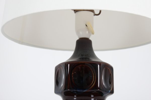 Glossy Dark Glaze Stoneware Table Lamp by Einar Johansen for Søholm Stentøj, 1960s-QQ-1417534