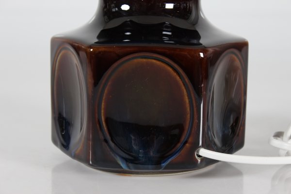 Glossy Dark Glaze Stoneware Table Lamp by Einar Johansen for Søholm Stentøj, 1960s-QQ-1417534