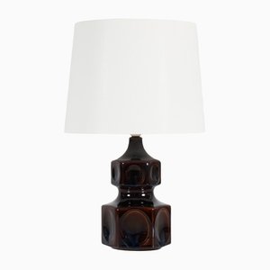 Glossy Dark Glaze Stoneware Table Lamp by Einar Johansen for Søholm Stentøj, 1960s-QQ-1417534