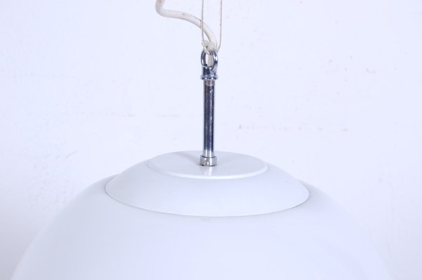 Glossy White Glass Pendant, 1980s-XSG-1328750