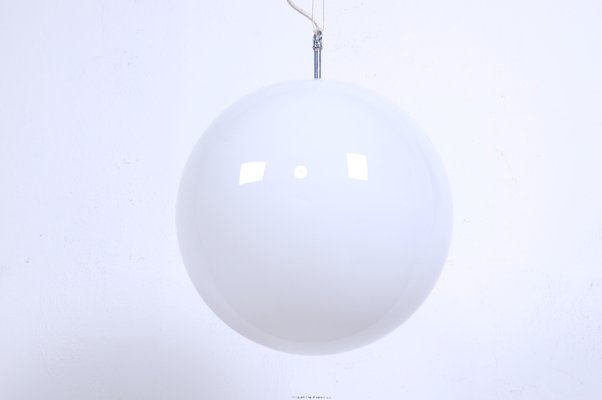 Glossy White Glass Pendant, 1980s-XSG-1328750