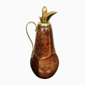 Goatskin & Brass Thermos Caraffe Pitcher by Aldo Tura, Italy, 1960s-LYQ-1171632