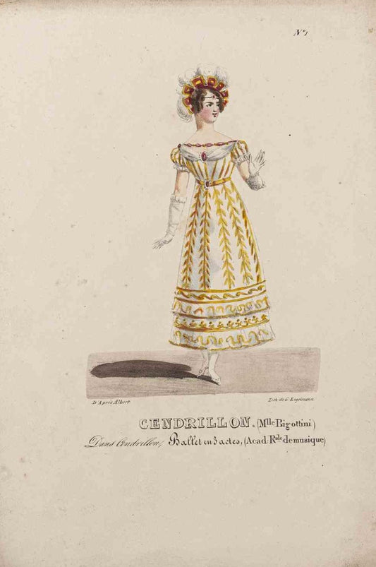 Godefroy Engelmann, Grands Théâtres de Paris, Cinderella, Original Lithograph, 19th-Century