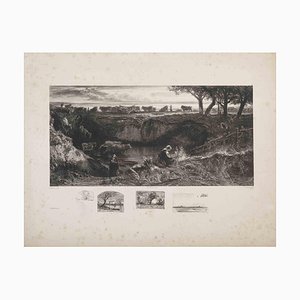 Godefroy Jadin, Landscape, Original Lithograph, Late 19th Century-ZCI-1362766