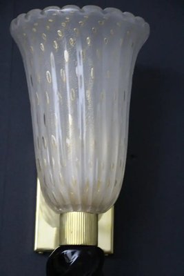 Gold and Black Murano Glass Sconces in the style of Barovier, 1990, Set of 2-YF-1711119