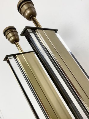 Gold and Clear Acrylic Glass Table Lamps, Belgium, 1970s, Set of 2-WZZ-1008671