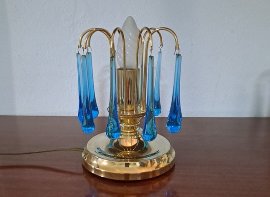 Gold and Electric Blue Murano Table Lamps, 1970s, Set of 2-HIT-1759654