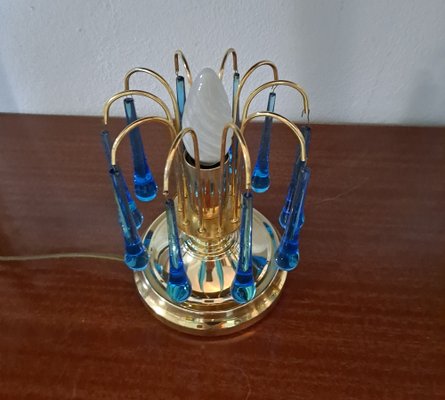 Gold and Electric Blue Murano Table Lamps, 1970s, Set of 2-HIT-1759654