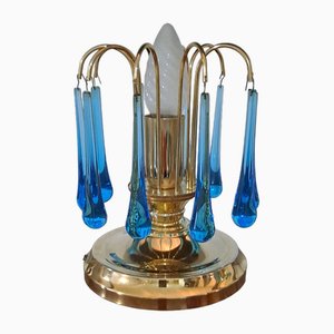 Gold and Electric Blue Murano Table Lamps, 1970s, Set of 2-HIT-1759654