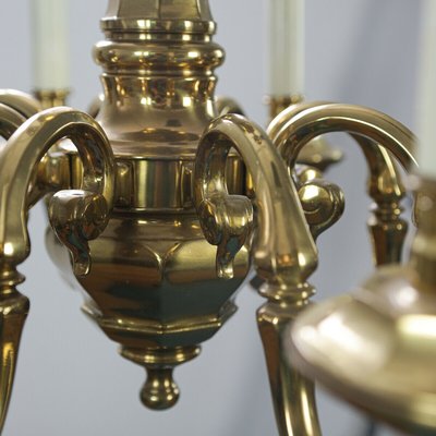 Gold and Metal 8-Light Chandelier, 1970s-ZLY-669392