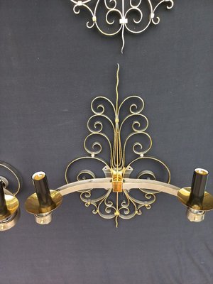 Gold and Nickel Plated Brass Wall Lights, Set of 4-AWH-1361297