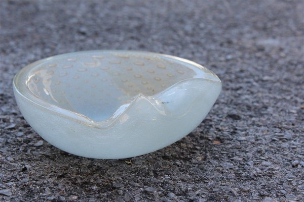 Gold and Opaline Murano Glass Bowl from Seguso, 1950s-EH-627514