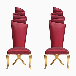 Gold and Red Chairs, Set of 2-KGD-1056309