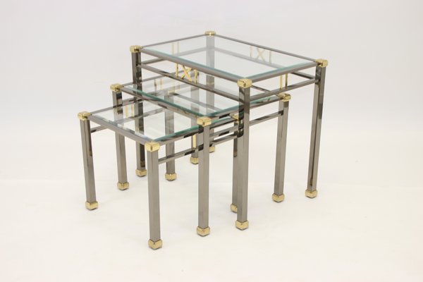 Gold and Silver Nesting Tables from Eicholtz Lindon, 1960s-EZZ-672241