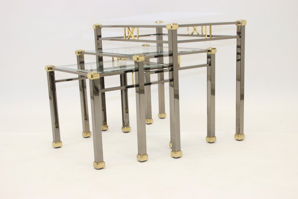 Gold and Silver Nesting Tables from Eicholtz Lindon, 1960s-EZZ-672241