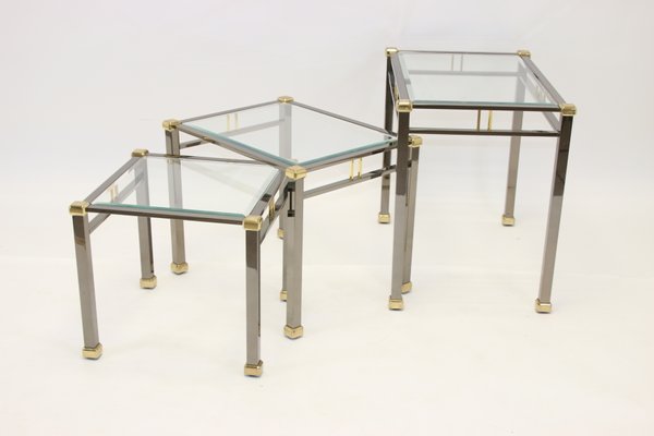 Gold and Silver Nesting Tables from Eicholtz Lindon, 1960s-EZZ-672241