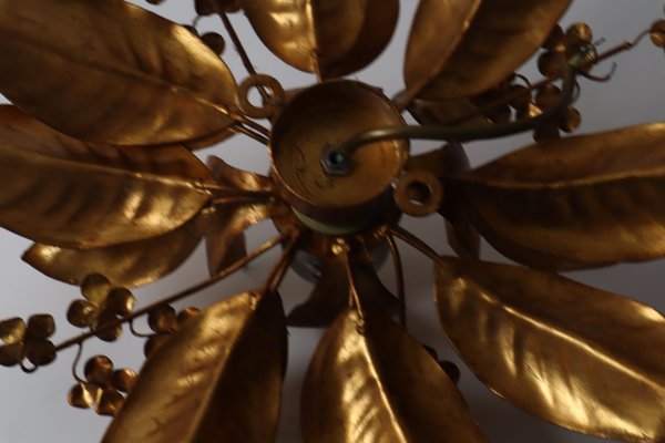 Gold Bell Flower Wall Lamp attributed to Hans Kögl, 1970s-ESB-1386885