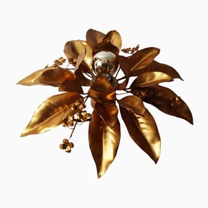 Gold Bell Flower Wall Lamp attributed to Hans Kögl, 1970s-ESB-1386885