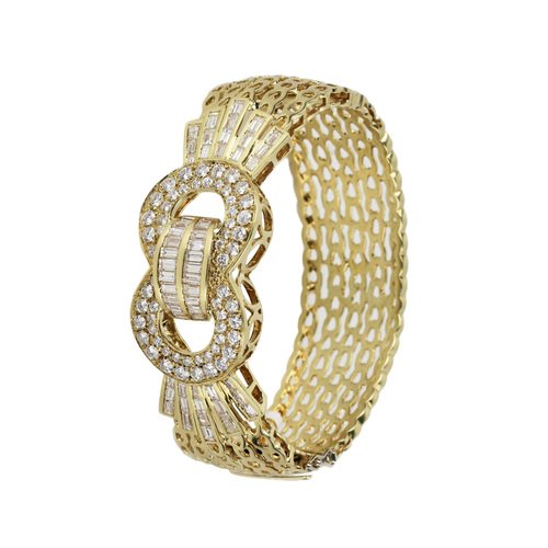 Gold Bracelet with Diamonds in the Form of a Belt, 2000s