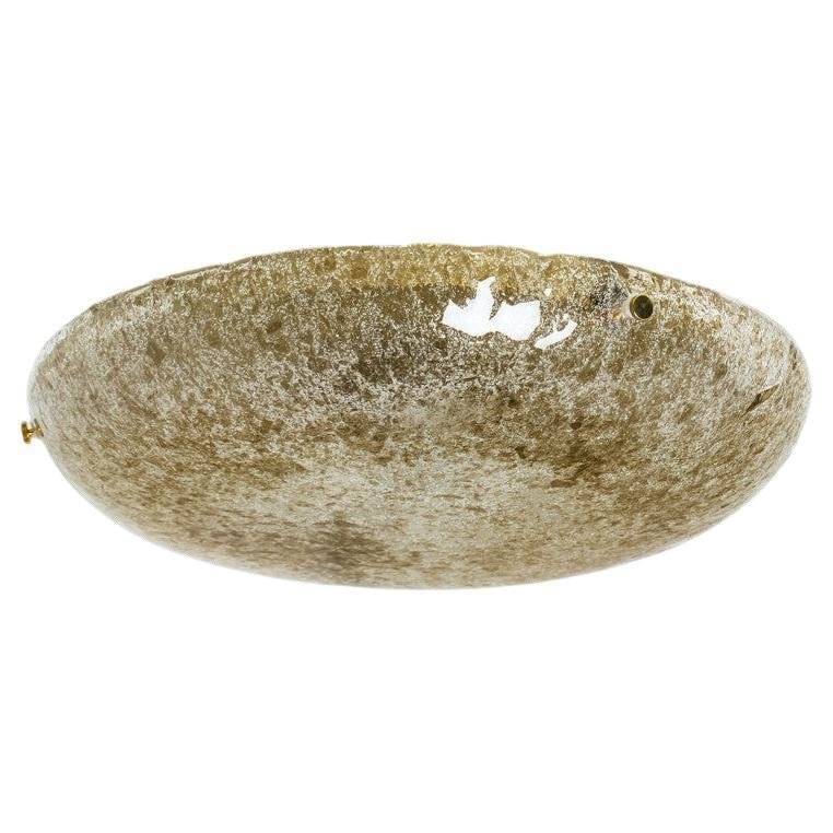 Gold Brown and Textured Glass Flush Mount from Hillebrand, 1960s