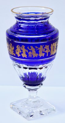 Gold Decorated Crystal Jupiter Vase Cut to Clear from Val St Lambert-MJY-1148829