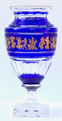 Gold Decorated Crystal Jupiter Vase Cut to Clear from Val St Lambert-MJY-1148829