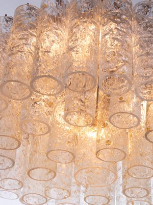 Gold Flaked Murano Glass Tube Chandelier from Doria, Germany, 1960s-DEK-1146237