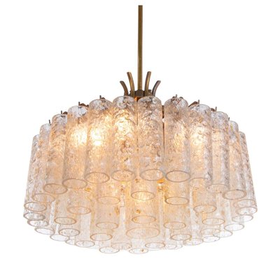 Gold Flaked Murano Glass Tube Chandelier from Doria, Germany, 1960s-DEK-1146237