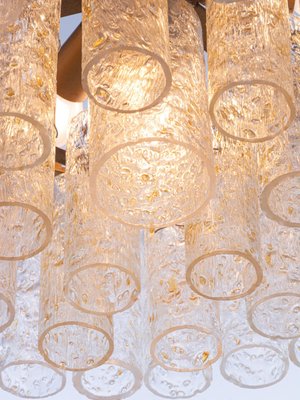 Gold Flaked Murano Glass Tube Chandelier from Doria, Germany, 1960s-DEK-1146237