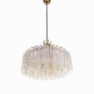 Gold Flaked Murano Glass Tube Chandelier from Doria, Germany, 1960s-DEK-1146237