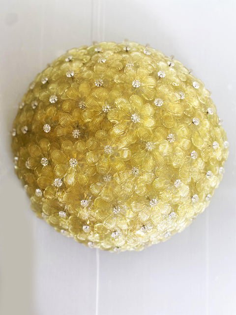 Gold Floral Murano Glass Flush Mount from Simoeng