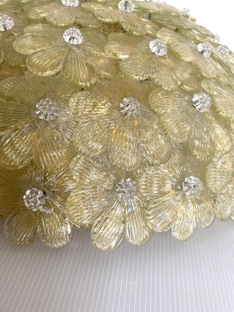 Gold Floral Murano Glass Flush Mount from Simoeng