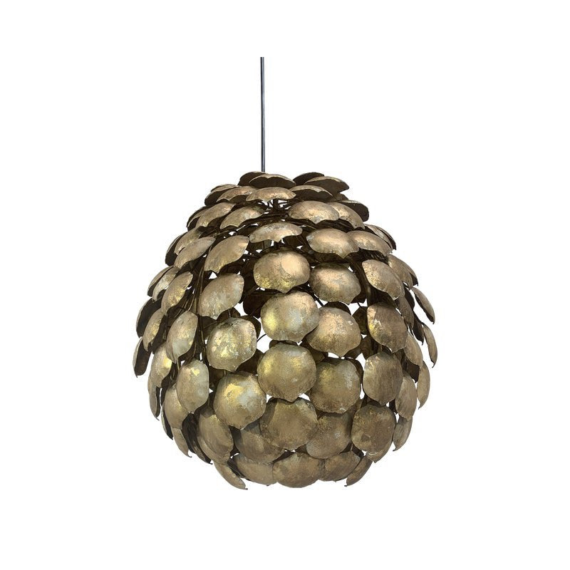 Gold Florentine Iron Pendant Light by Simoeng