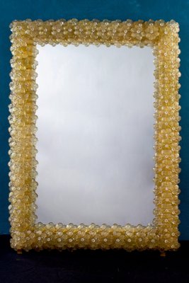 Gold Flower Mirror in Murano Glass, 1970-MBH-1267021