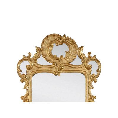 Gold Foil Hand-Carved Wooden Mirror, 1970s-UZ-862880