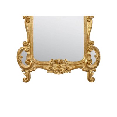 Gold Foil Hand-Carved Wooden Mirror, 1970s-UZ-862880