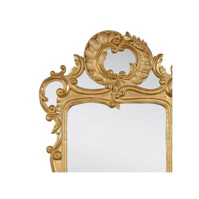 Gold Foil Hand-Carved Wooden Mirror, 1970s-UZ-862880