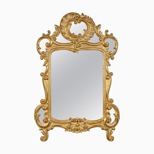 Gold Foil Hand-Carved Wooden Mirror, 1970s-UZ-862880