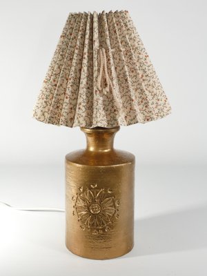 Gold Glazed Ceramic Table Lamp by Bitossi for Bergboms, 1970s-RUK-1678616