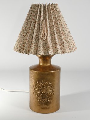 Gold Glazed Ceramic Table Lamp by Bitossi for Bergboms, 1970s-RUK-1678616