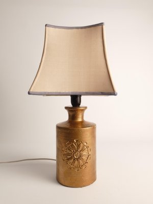 Gold Glazed Ceramic Table Lamps by Bitossi for Bergboms, 1970s, Set of 2-RUK-1799966