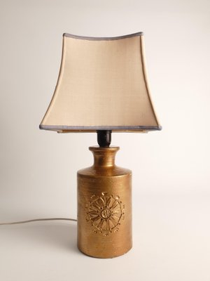 Gold Glazed Ceramic Table Lamps by Bitossi for Bergboms, 1970s, Set of 2-RUK-1799966